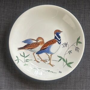 Vtg 60s GIEN France Majolica "Les Oiseaux" Collection Signed Plate #0916256